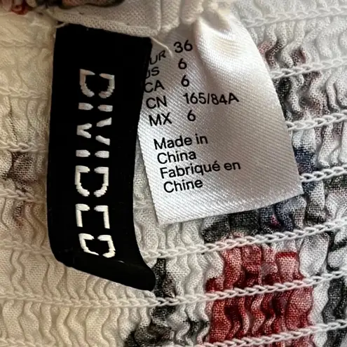 Divided by H&M White Floral Smocked Bust Cami Dress Women Size 6