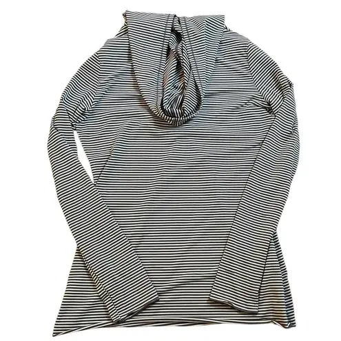 prAna  Perry Hooded Pullover Size Small Top Stripes Outdoors Yoga Athleisure Gorp