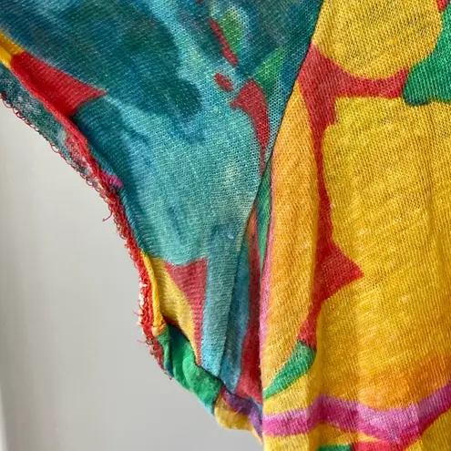 Tahari 100% Linen tropical summer vacation top in a size XL resort cruise work