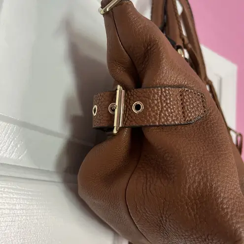 Rebecca Minkoff  Micro Moto Satchel Bag Brown Pebble Leather Fringe Gold Zipper thumbnail 6