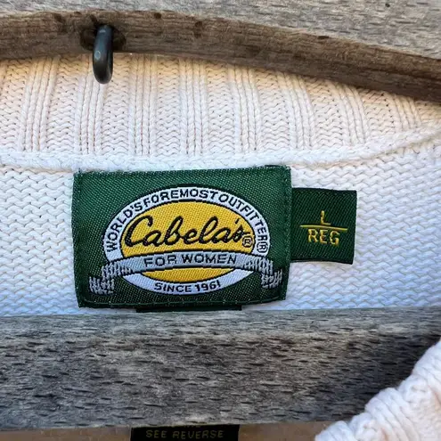 Cabela's Vintage 's Birds on a Branch Blue Jays Holly Knit Cottagecore Sweater LG