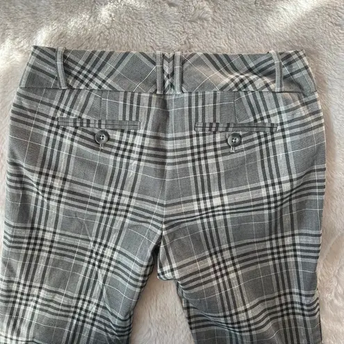 The Limited Y2K  Gray Black Plaid Trousers Size 4 Metallic Dazzle