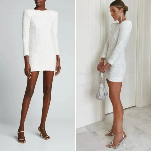 Retrofête Nikki Sequin Dress in White Size Small