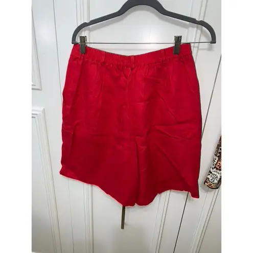 Women's Medium Shorts 2 Piece Set Geranium Red & Animal Print Casual