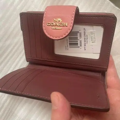 Coach GoldLight Blush Medium Corner Zip Wallet