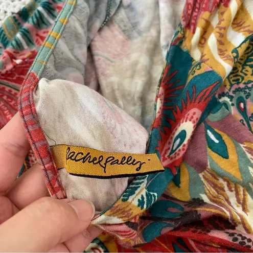 Rachel Pally Peacock Print Halter Tank Top Multicolor (Small) Art to Wear Boho