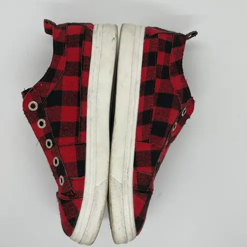 None Buffalo Plaid Sneakers Slip On Style size 7