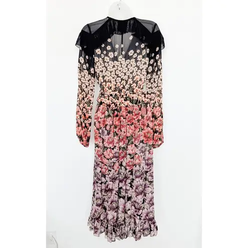 Farm Rio Farm Rio Womens Dress Sz S Rainbow Garden Maxi Sheer Fairy Grunge Dark Romantic