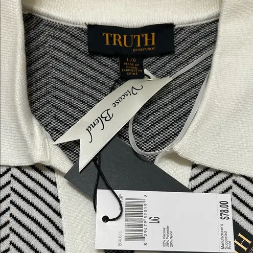 TRUTH by RepublicCream & Black Chevron Pattern Top – Size Large