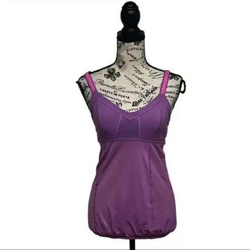 Lululemon  Speed Tank Top Women’s 6 Purple Criss Cross Back Built-In Bra Athletic