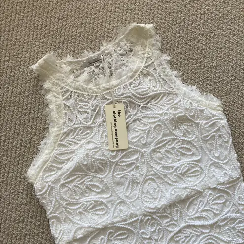 The Clothing Company NEW Lace Rope White Mini Dress Size Large Sleeveless NWT