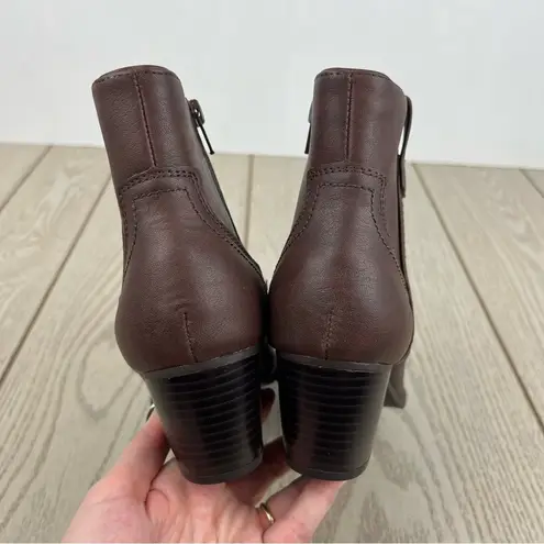 Style & Co Women's Perriee Western Ankle Booties 8M Chocolate Brown Smooth $80 Size 8