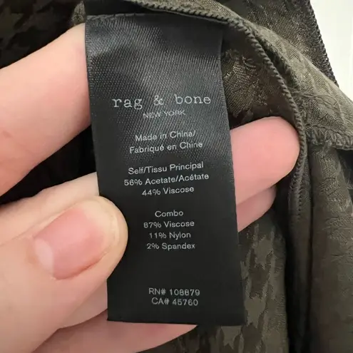 Rag and Bone NWT  Ali Houndstooth Shift Dress Olive