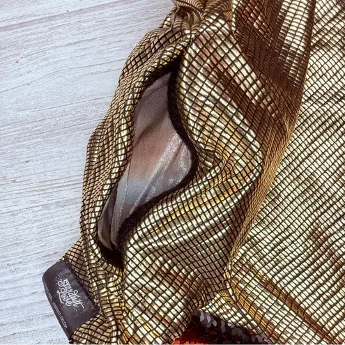 Stardust love head cover hat festival hood reversible with pocket shift sequin Red thumbnail 8