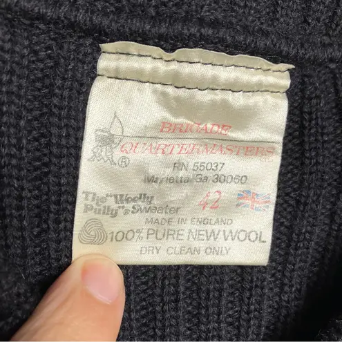 Brigade quarter masters the wooly pully sweater 100% wool made in England black