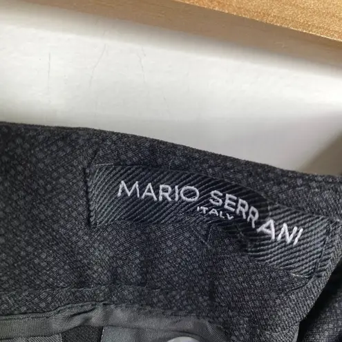 Mario Serrani Italy Black Subtle Print Cropped Trouser Pants Women's Size 12