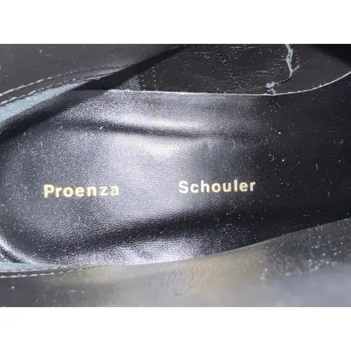 Proenza Schouler NIB Leather Lug Sole Platform Ankle Boots in Black Size 38.5