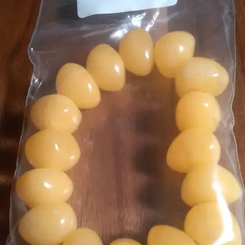 Lab Created Light Amber Nuggets Stretch Bracelet