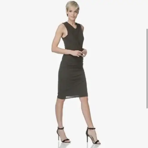 James Perse Side Draped Jersey Dress Abyss Dark Gray Small (1)