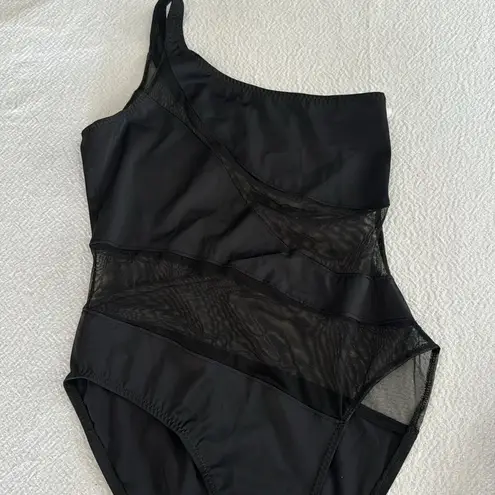 Norma Kamali Normal Kamali Snake Mesh One shoulder Swimsuit, size Medium, $265