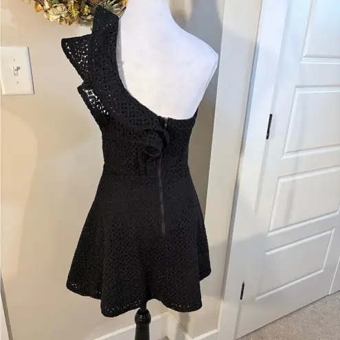 Shilla the Label One Shoulder Double Ruffle Lace Fit & Flare Mini Dress Sz XS💛