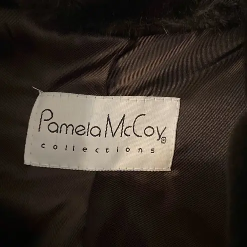 Pamela McCoy Dark Brown Faux Fur Long
Coat Size 1X New with tags
