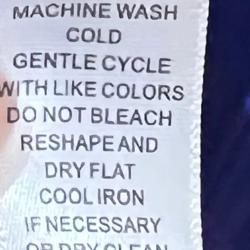 Cable & Gauge Royal Blue Button Sleeve Top M | Soft Stretch Knit