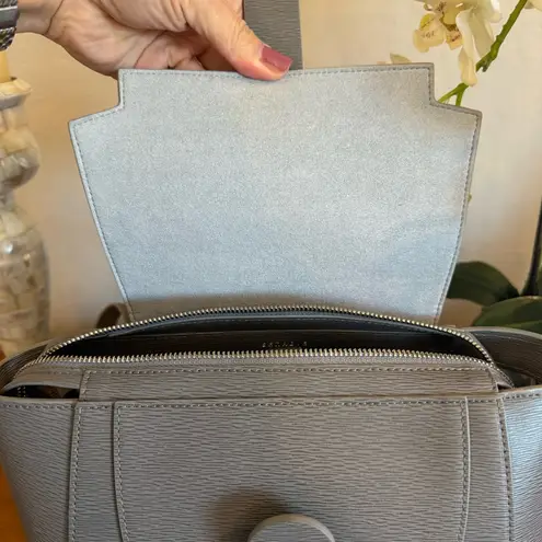 Senreve Mini Maestra Bag Storm Grey Leather Convertible Backpack Tote Gray