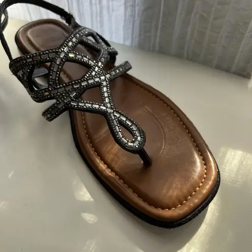 Kelly & Katie Norna sandal in a black/silver color rhinestone size 9.5 M brown Black