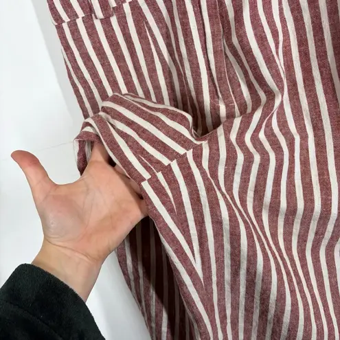 Boden Stripe Linen Cotton Blend Jumpsuit Size US 4 Red
