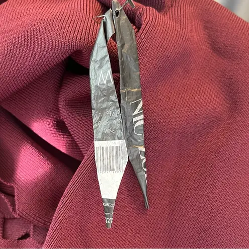 Nic+Zoe Dress Time Out Twirl 3/4 Sleeve Knit Cut Out Dress in Wine Sz M NWT