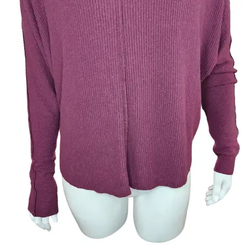 Treasure & Bond Women's Medium Burgundy Stem Drop Shoulder Long Sleeve Sweater