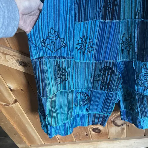 NWT Ananta Romper Woman's L/XL Patchwork Teal Blue Black Pockets Boho Hippie Size undefined