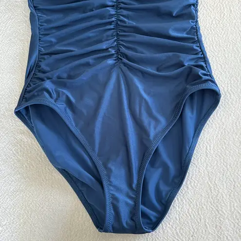 L'Agence L’AGENCE Aubrey Ruched Shimmer One-Piece Swimsuit, Large, $225