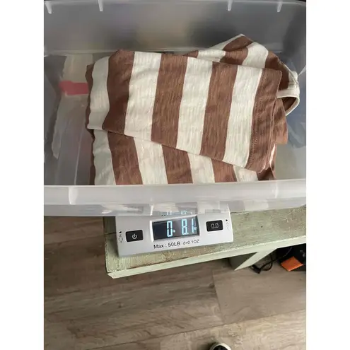 Pact Womens Short Sleeve Scoop Neck Organic Cotton Knee Length Dress Small Brown