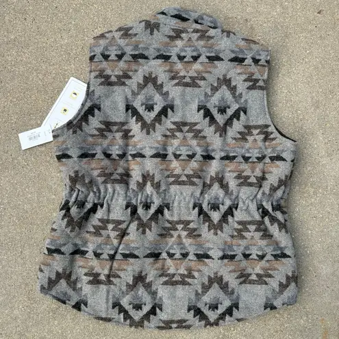 Outback Trading Rosalie Vest XL gray brown tan southwestern cinched waist NWT