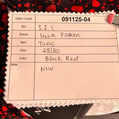 Ulla Popken Womens Tunic Top Size 28/30 Heart Dark Romantic Valentines Oversized Red