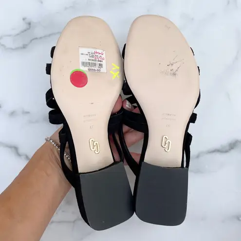 Cushnie et Ochs Liam black suede strappy flat sandal size IT 37 US 7