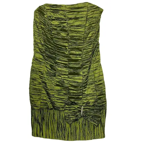 Jessica McClintock Strapless Ruched Mini Dress Cocktail 2 Green Zip Back Hoco