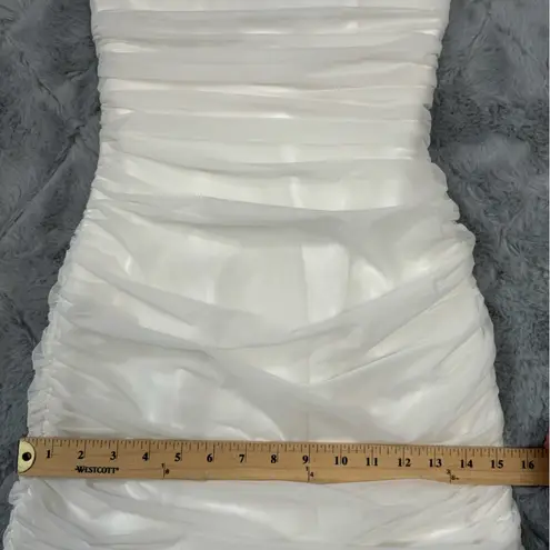 Majorelle  Ursula Strapless White Tulle Mesh Mini Dress Size XS