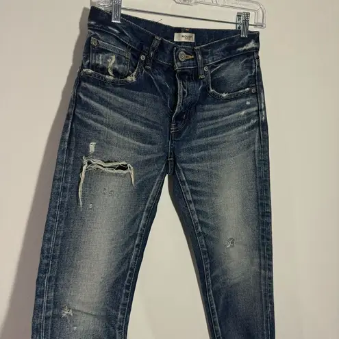 NWOT MOUSSY VINTAGE Kelley Tapered Distressed Jeans In Blue Size 24