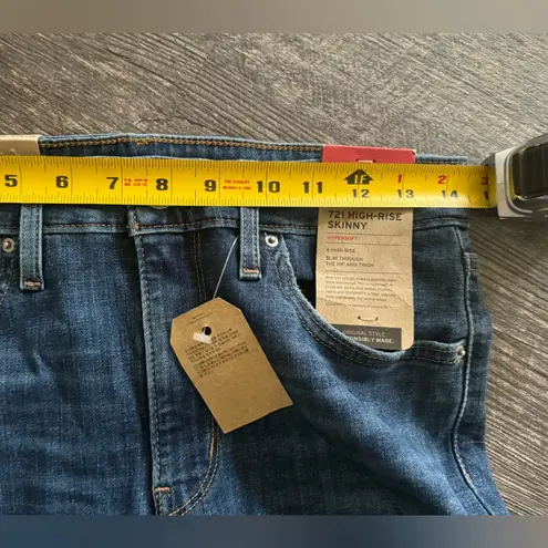 Levi's  721 High Rise Skinny Jeans Womens 29 X 30 Medium Blue Denim Distressed 8