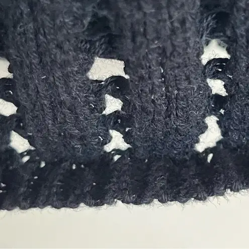 Women’s Delilah Open Knit Crochet Tank Top Black Size Small/Medium Festival