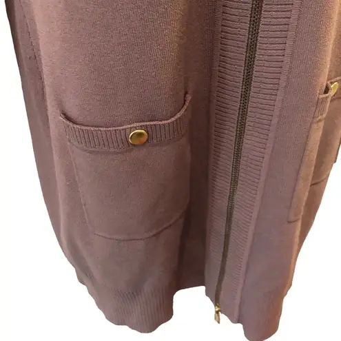 Boston Proper Longline Full Zip Cardigan Sweater M Pockets Businesss Wardrobebe