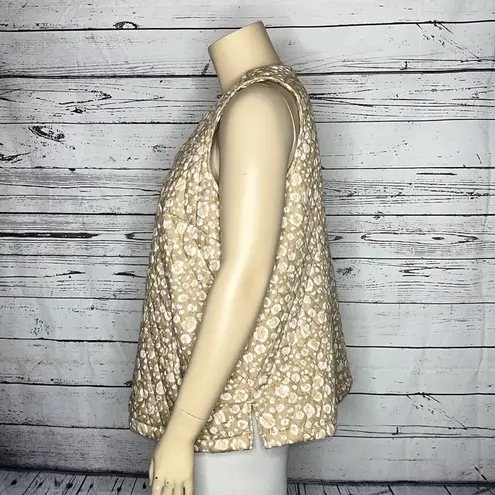 Isaac Mizrahi Live! Size 2X Tan Snap Button Front Quilted Cotton Vest Jacket