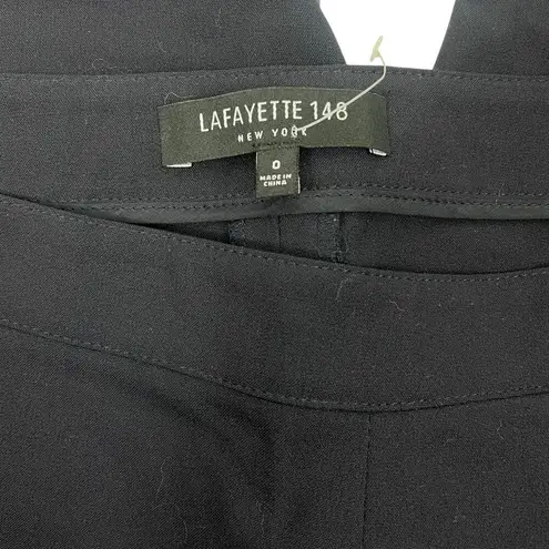 Lafayette 148 Wool Blend Taper Leg Dress Pants Navy Blue Size 0