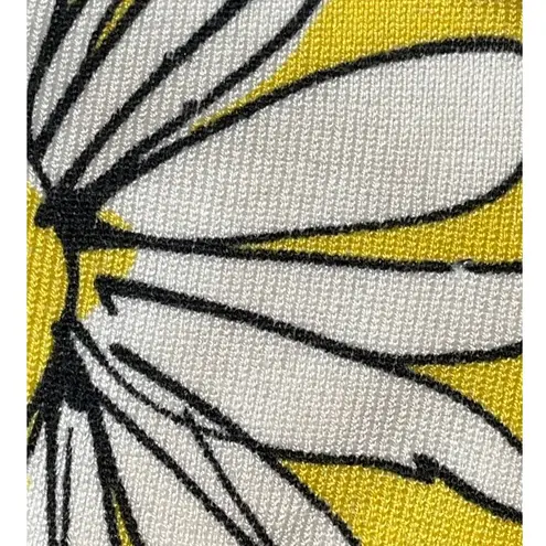 Cable & Gauge Vintage Silk Yellow Floral Cardigan Sweater Large