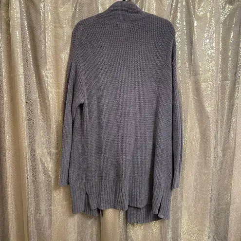 Barefoot Dreams Ash Dark Gray Waffle Knit CozyChic Lite Long Weekend Cardigan XL