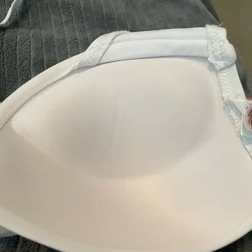 Mossimo White Ruched Bikini Top Size Large