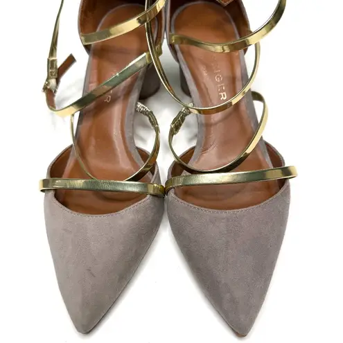 Kurt Geiger London Grey Suede and Gold Metallic Pumps Size 7